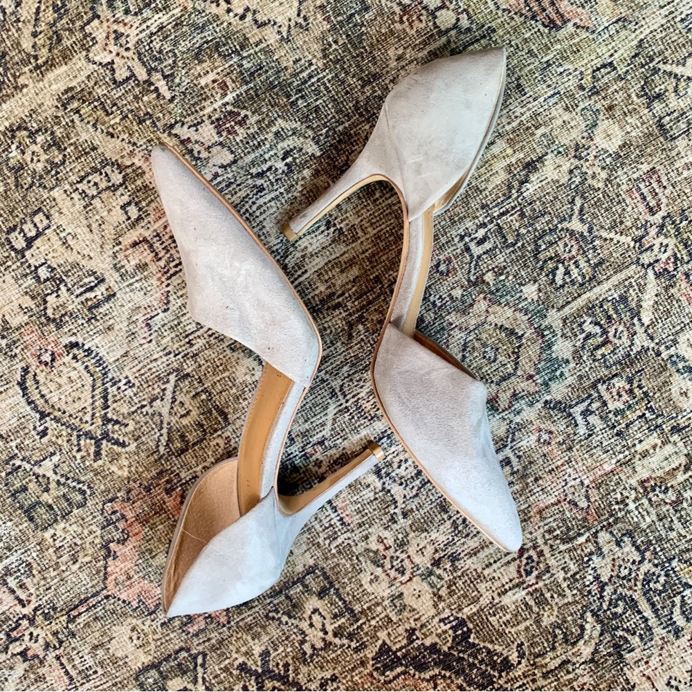 Gray Suede J. Crew D’Orsay Heels Size 8.5